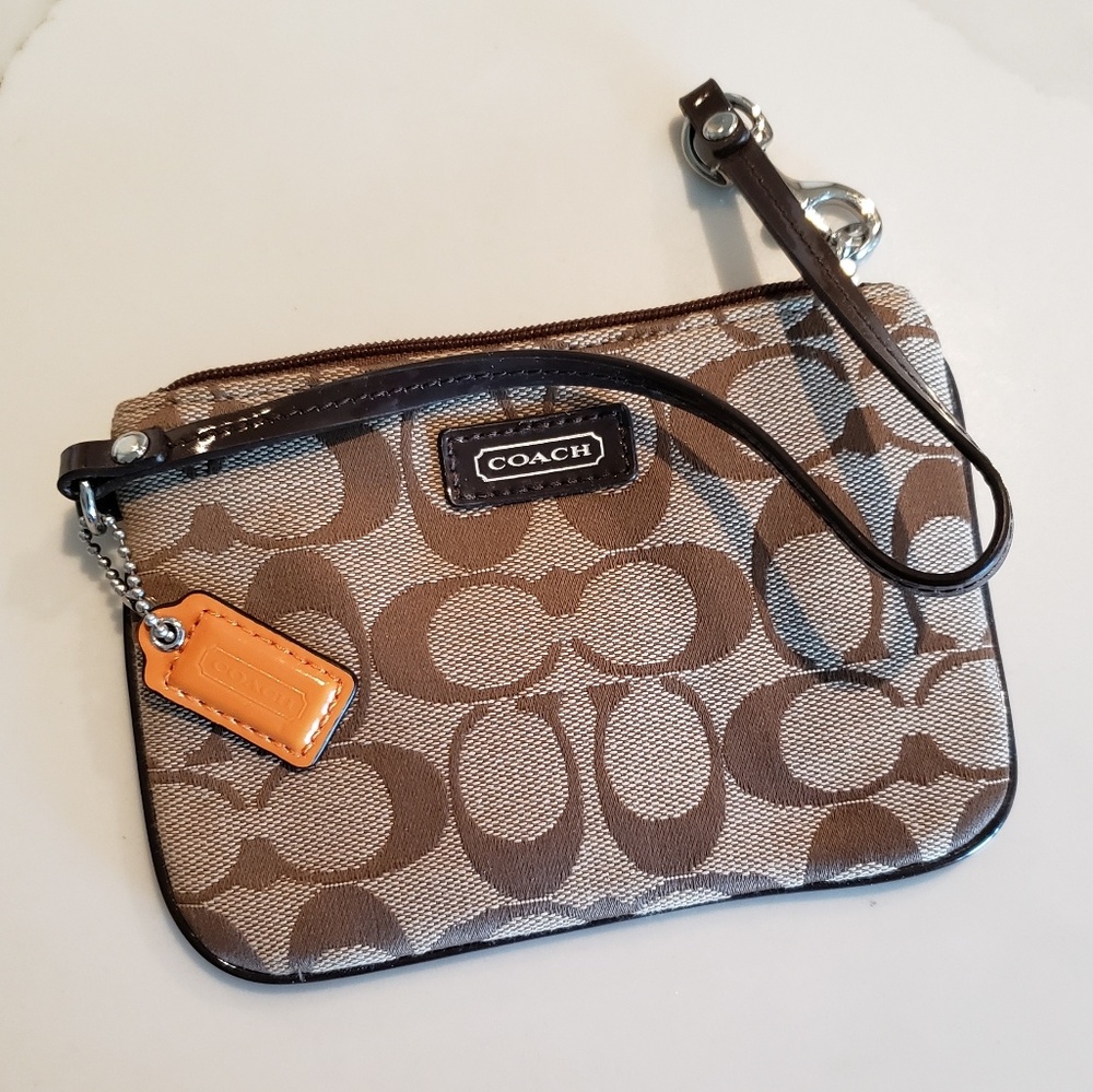 Coach Brown Wristlet